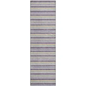 Luxury Washable Indoor/Outdoor Soft Essentials Plum 2\'3\" x 7\'6\" Runner Rug