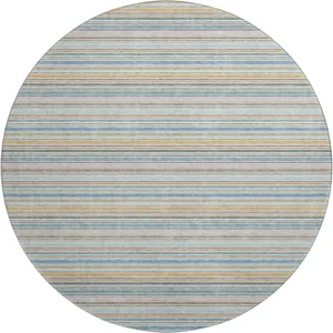 Luxury Washable Indoor/Outdoor Soft Essentials Seaside 8' x 8' Round Rug