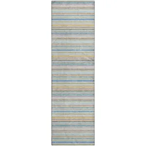 Luxury Washable Indoor/Outdoor Soft Essentials Seaside 2\'3\" x 7\'6\" Runner Rug
