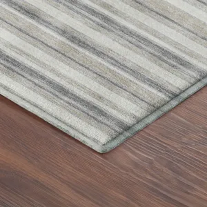 Luxury Washable Indoor/Outdoor Soft Essentials Silver 5\' x 7\'6\" Rug