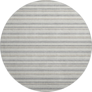 Luxury Washable Indoor/Outdoor Soft Essentials Silver 8' x 8' Round Rug