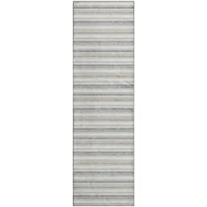 Luxury Washable Indoor/Outdoor Soft Essentials Silver 2\'3\" x 7\'6\" Runner Rug