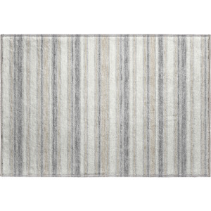 Luxury Washable Indoor/Outdoor Soft Essentials Silver Rug