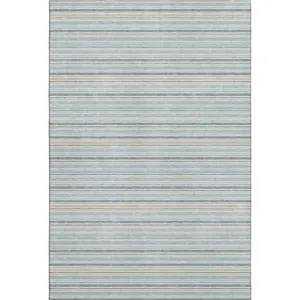 Luxury Washable Indoor/Outdoor Soft Essentials Sky 8\' x 10\' Rug