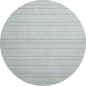 Luxury Washable Indoor/Outdoor Soft Essentials Sky 8' x 8' Round Rug