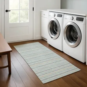 Luxury Washable Indoor/Outdoor Soft Essentials Sky 2\'3\" x 7\'6\" Runner Rug