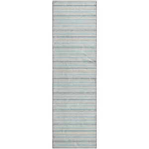 Luxury Washable Indoor/Outdoor Soft Essentials Sky 2\'3\" x 7\'6\" Runner Rug