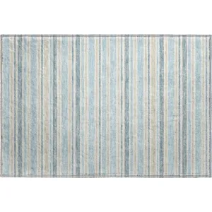 Luxury Washable Indoor/Outdoor Soft Essentials Sky 1\'8\" x 2\'6\" Rug