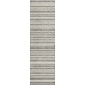Luxury Washable Indoor/Outdoor Soft Essentials Taupe 2'3" x 7'6" Runner Rug