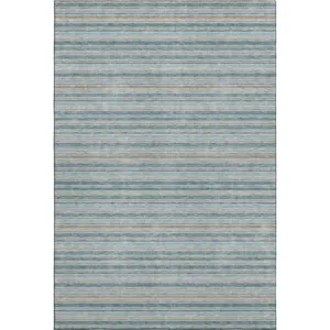Luxury Washable Indoor/Outdoor Soft Essentials Teal 9\' x 12\' Rug