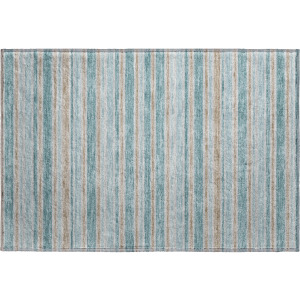 Luxury Washable Indoor/Outdoor Soft Essentials Teal Rug