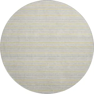 Luxury Washable Indoor/Outdoor Soft Essentials Wheat 8\' x 8\' Round Rug