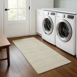 Luxury Washable Indoor/Outdoor Soft Essentials Wheat 2\'3\" x 7\'6\" Runner Rug