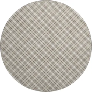 Luxury Washable Indoor/Outdoor Soft Essentials Beige 8' x 8' Round Rug
