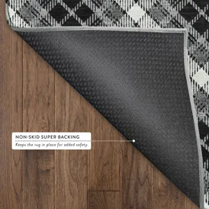Luxury Washable Indoor/Outdoor Soft Essentials Black 5\' x 7\'6\" Rug