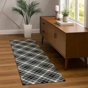 Luxury Washable Indoor/Outdoor Soft Essentials Black 2\'3\" x 7\'6\" Runner Rug