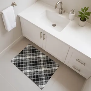 Luxury Washable Indoor/Outdoor Soft Essentials Black 1\'8\" x 2\'6\" Rug