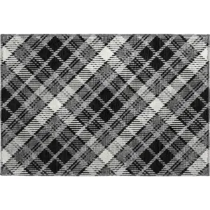 Luxury Washable Indoor/Outdoor Soft Essentials Black Rug