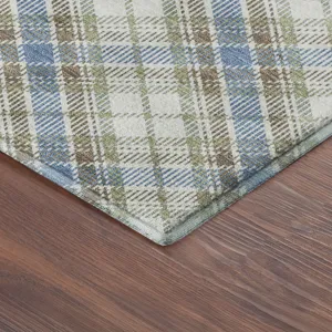Luxury Washable Indoor/Outdoor Soft Essentials Blue 2\'6\" x 3\'10\" Rug