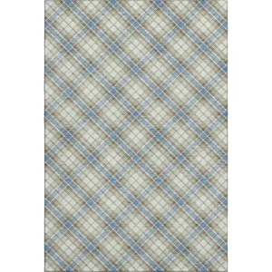 Luxury Washable Indoor/Outdoor Soft Essentials Blue Rug