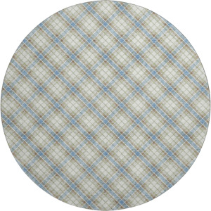 Luxury Washable Indoor/Outdoor Soft Essentials Blue 8' x 8' Round Rug