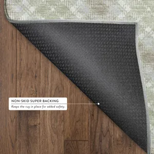 Luxury Washable Indoor/Outdoor Soft Essentials Celery 2\'3\" x 7\'6\" Runner Rug