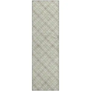 Luxury Washable Indoor/Outdoor Soft Essentials Celery 2'3" x 7'6" Runner Rug