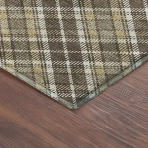Luxury Washable Indoor/Outdoor Soft Essentials Chocolate 1\'8\" x 2\'6\" Rug