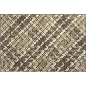 Luxury Washable Indoor/Outdoor Soft Essentials Chocolate 1\'8\" x 2\'6\" Rug