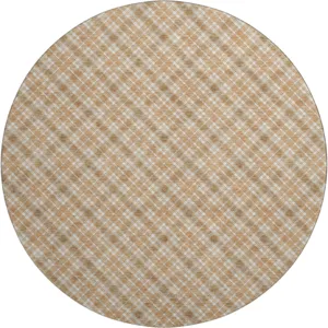 Luxury Washable Indoor/Outdoor Soft Essentials Copper 8\' x 8\' Round Rug