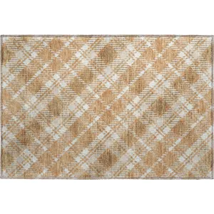 Luxury Washable Indoor/Outdoor Soft Essentials Copper Rug