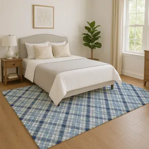 Luxury Washable Indoor/Outdoor Soft Essentials Denim 9\' x 12\' Rug