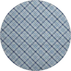 Luxury Washable Indoor/Outdoor Soft Essentials Denim 8' x 8' Round Rug