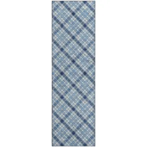 Luxury Washable Indoor/Outdoor Soft Essentials Denim 2'3" x 7'6" Runner Rug