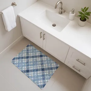 Luxury Washable Indoor/Outdoor Soft Essentials Denim 1\'8\" x 2\'6\" Rug