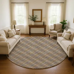 Luxury Washable Indoor/Outdoor Soft Essentials Earth 8\' x 8\' Round Rug