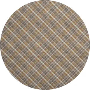Luxury Washable Indoor/Outdoor Soft Essentials Earth 8' x 8' Round Rug
