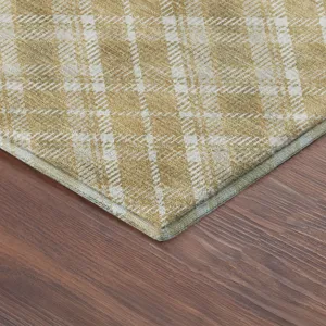 Luxury Washable Indoor/Outdoor Soft Essentials Gold 2\'3\" x 7\'6\" Runner Rug