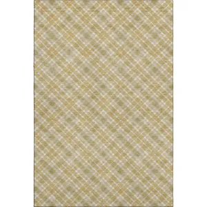 Luxury Washable Indoor/Outdoor Soft Essentials Gold Rug