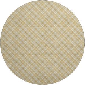 Luxury Washable Indoor/Outdoor Soft Essentials Gold 8' x 8' Round Rug