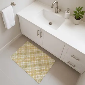 Luxury Washable Indoor/Outdoor Soft Essentials Gold 1\'8\" x 2\'6\" Rug