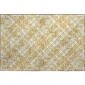 Luxury Washable Indoor/Outdoor Soft Essentials Gold Rug