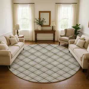 Luxury Washable Indoor/Outdoor Soft Essentials Granite 8\' x 8\' Round Rug