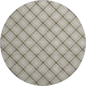 Luxury Washable Indoor/Outdoor Soft Essentials Granite 8\' x 8\' Round Rug