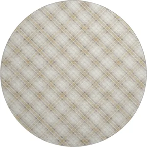 Luxury Washable Indoor/Outdoor Soft Essentials Ivory 8' x 8' Round Rug
