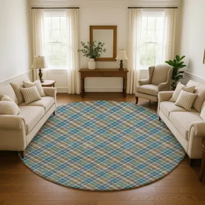 Luxury Washable Indoor/Outdoor Soft Essentials Jewel 8\' x 8\' Round Rug