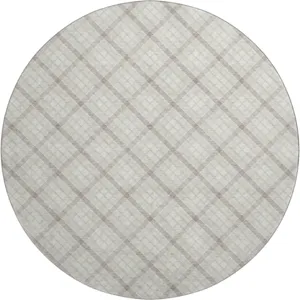 Luxury Washable Indoor/Outdoor Soft Essentials Linen 8' x 8' Round Rug