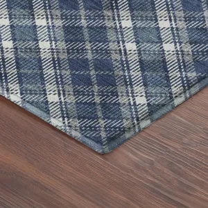 Luxury Washable Indoor/Outdoor Soft Essentials Navy 2\'6\" x 3\'10\" Rug