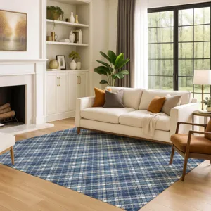 Luxury Washable Indoor/Outdoor Soft Essentials Navy 2\'6\" x 3\'10\" Rug