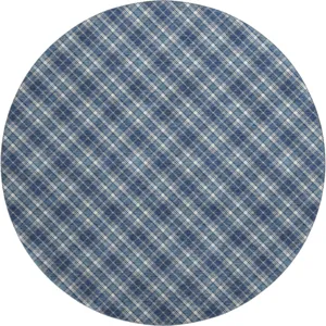 Luxury Washable Indoor/Outdoor Soft Essentials Navy 8\' x 8\' Round Rug